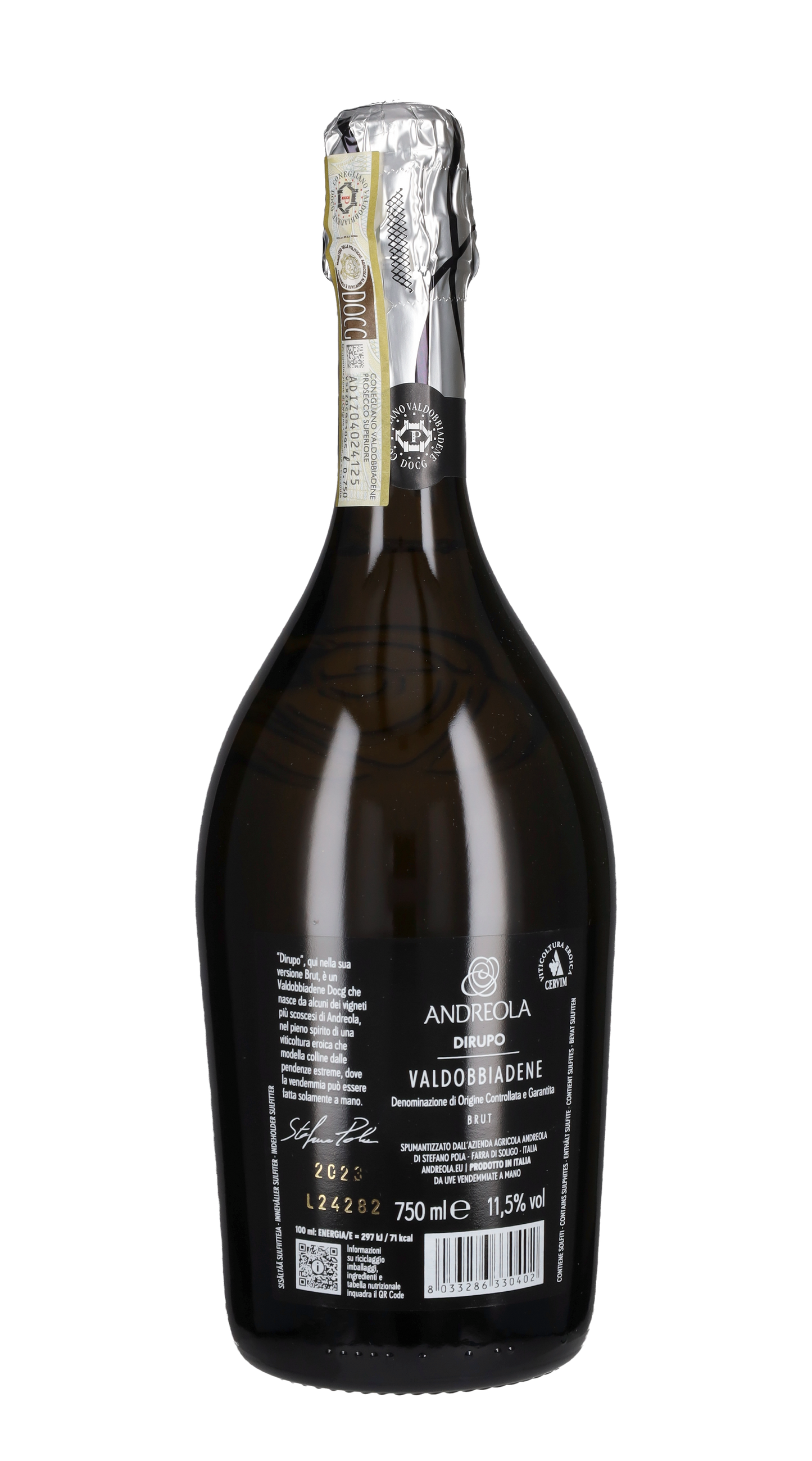 Prosecco di Valdobbiadene Superiore Brut 'Dirupo' Andreola